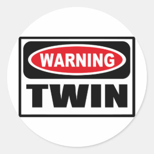 Waarschuwing TWIN-Sticker Ronde Sticker