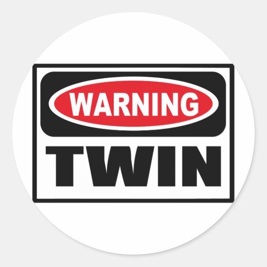 Waarschuwing TWIN-Sticker Ronde Sticker (Voorkant)