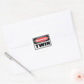 Waarschuwing TWIN-Sticker Ronde Sticker (Envelop)