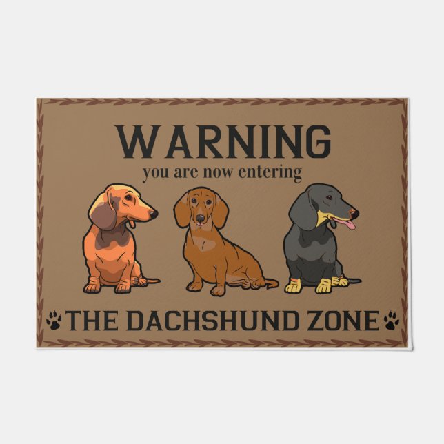Waarschuwing U gaat nu de Dachshund zone binnen Deurmat (Voorkant)