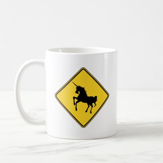 Waarschuwing Unicorns Coffee Mok (Links)