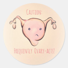 Waarschuwing: vaak ovariële reacties ronde sticker