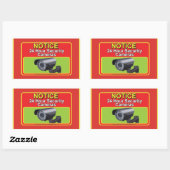 Waarschuwing van beveiligingscamera rechthoekige sticker (Vel)