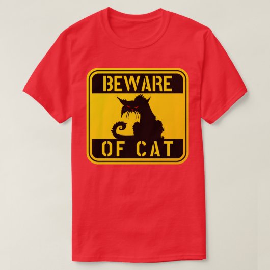 WAARSCHUWING VAN CAT-gekke kattenhuiseigenaar kan T-shirt (Design voorkant)