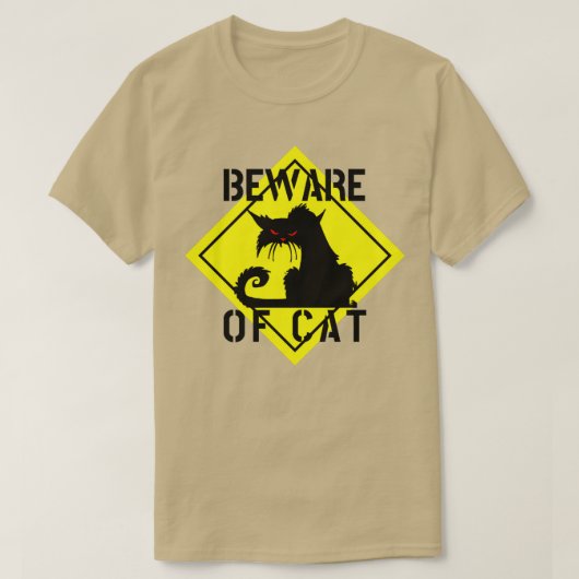 WAARSCHUWING VAN CAT-gekke kattenvliegenweg: T-shirt (Design voorkant)