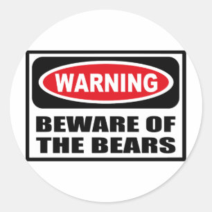 WAARSCHUWING VAN DE BEREN RONDE STICKER