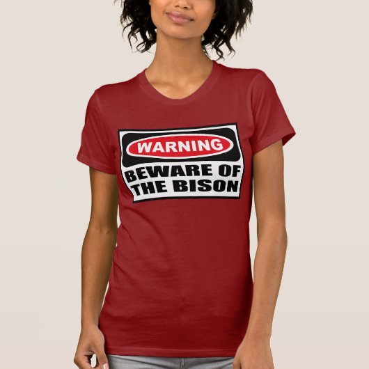 WAARSCHUWING VAN DE Donkere T-shirt van de BISON-v (Voorkant)