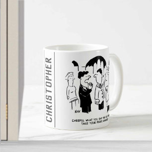 Waarschuwing van de getuige aan de bruidegom koffiemok