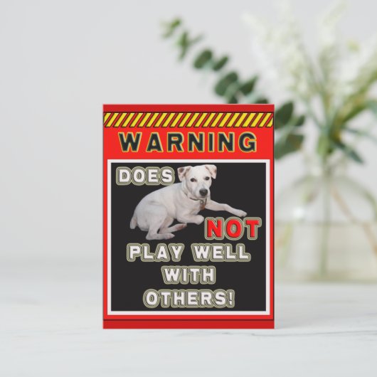 WAARSCHUWING VAN DE JRT - SPEELT NIET GOED MET AND BRIEFKAART (Staand voorkant)