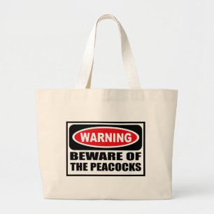 WAARSCHUWING VAN DE PEACOCKS-VERPAKKING GROTE TOTE BAG