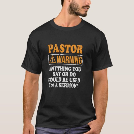 Waarschuwing van de predikant om het even wat in e t-shirt (Voorkant)