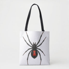 Waarschuwing van de weduwe: Black Widow Spider Tote Bag