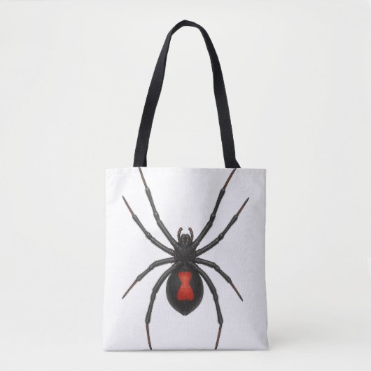 Waarschuwing van de weduwe: Black Widow Spider Tote Bag (Voorkant)