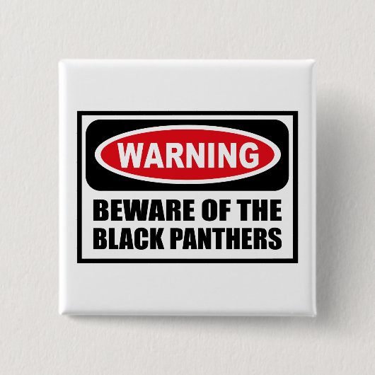WAARSCHUWING VAN DE ZWARTE Button VAN PANTHERS (Voorkant)