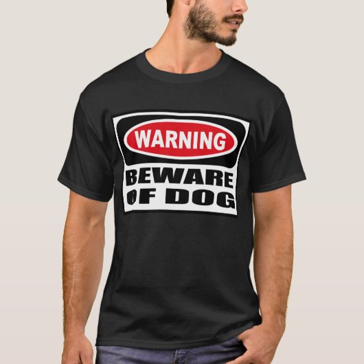 WAARSCHUWING VAN DOG Mannen Donkere T-shirt (Voorkant)