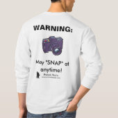 WAARSCHUWING VAN FOTOGRAFER T-SHIRT (Achterkant)