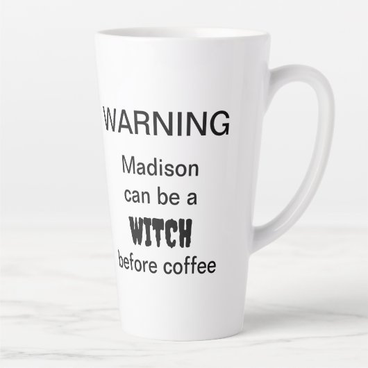 Waarschuwing van getuigen latte mok (Rechts)