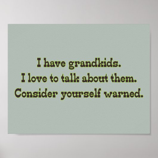 Waarschuwing van grootouders poster (Voorkant)