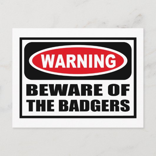 WAARSCHUWING VAN HET Briefkaart BADGERS (Voorkant)