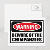 WAARSCHUWING VAN HET Briefkaart CHIMPANZES (Voorkant / Achterkant)