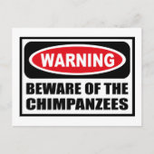 WAARSCHUWING VAN HET Briefkaart CHIMPANZES (Voorkant)