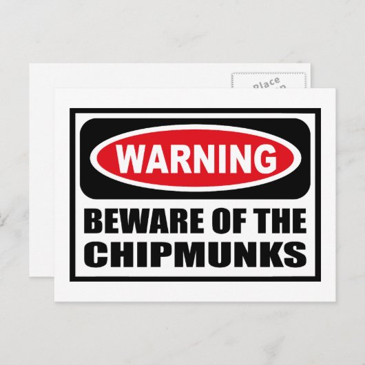 WAARSCHUWING VAN HET Briefkaart CHIPMUNKS (Voorkant / Achterkant)