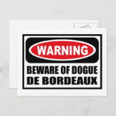 WAARSCHUWING VAN HET Briefkaart DOGUE DE BORDEAUX (Voorkant / Achterkant)