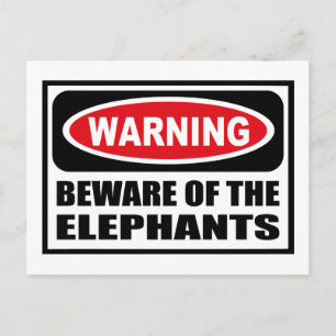 WAARSCHUWING VAN HET Briefkaart ELEPHANTS