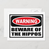 WAARSCHUWING VAN HET Briefkaart HIPPOS (Voorkant / Achterkant)