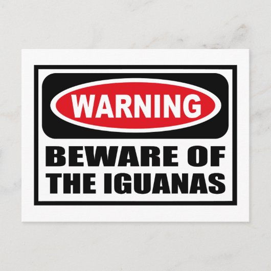 WAARSCHUWING VAN HET Briefkaart IGUANAS (Voorkant)