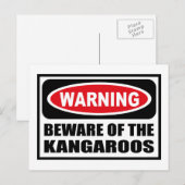 WAARSCHUWING VAN HET Briefkaart KANGAROOS (Voorkant / Achterkant)
