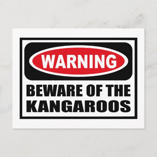 WAARSCHUWING VAN HET Briefkaart KANGAROOS (Voorkant)