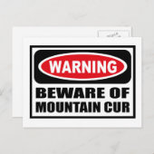 WAARSCHUWING VAN HET Briefkaart MOUNTAIN CUR (Voorkant / Achterkant)