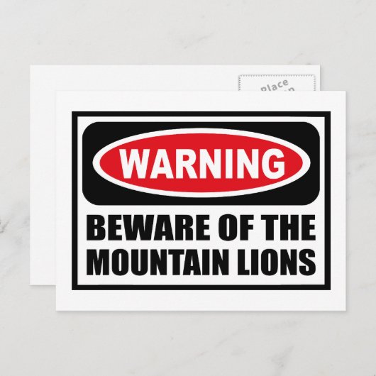 WAARSCHUWING VAN HET Briefkaart MOUNTAIRE LIENEN (Voorkant / Achterkant)