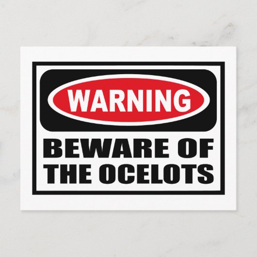 WAARSCHUWING VAN HET Briefkaart OCELOTS (Voorkant)