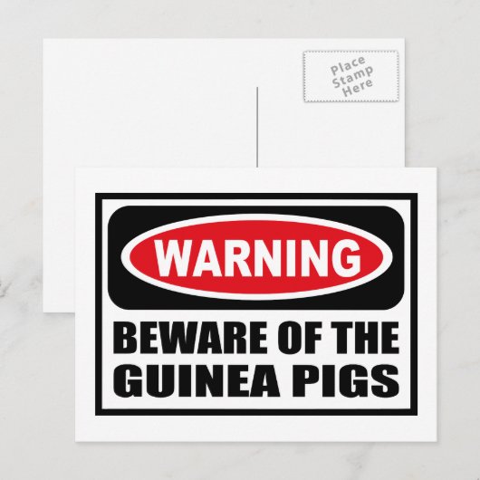 WAARSCHUWING VAN HET Briefkaart VAN DE VARKENS VAN (Voorkant / Achterkant)