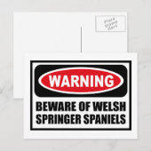 WAARSCHUWING VAN HET Briefkaart WELSH SPRINGER SPA (Voorkant / Achterkant)