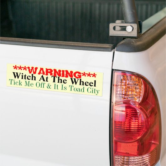 Waarschuwing van het wiel bumpersticker (Op Truck)