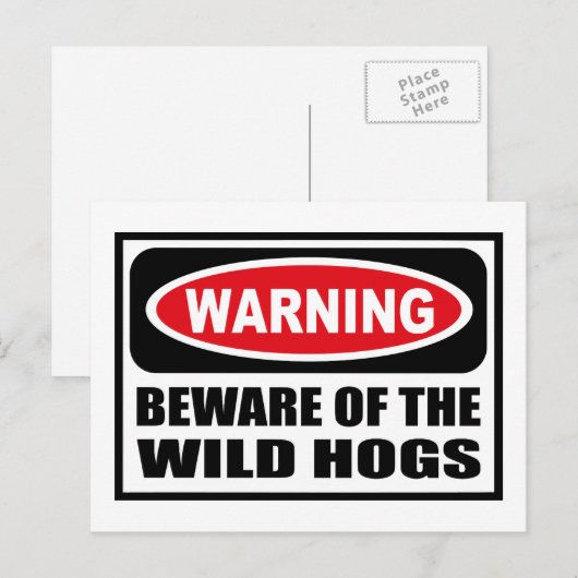 WAARSCHUWING VAN HET WILDE HOGS-Briefkaart Briefkaart (Voorkant / Achterkant)