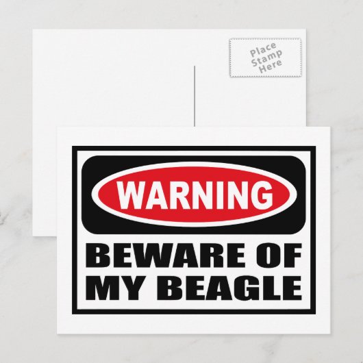 WAARSCHUWING VAN MIJN BEAGELE Briefkaart (Voorkant / Achterkant)