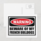 WAARSCHUWING VAN MIJN FRANSE Briefkaart BULLDOGS (Voorkant / Achterkant)