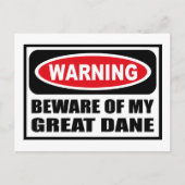 WAARSCHUWING VAN MIJN GROTE Briefkaart DANE (Voorkant)