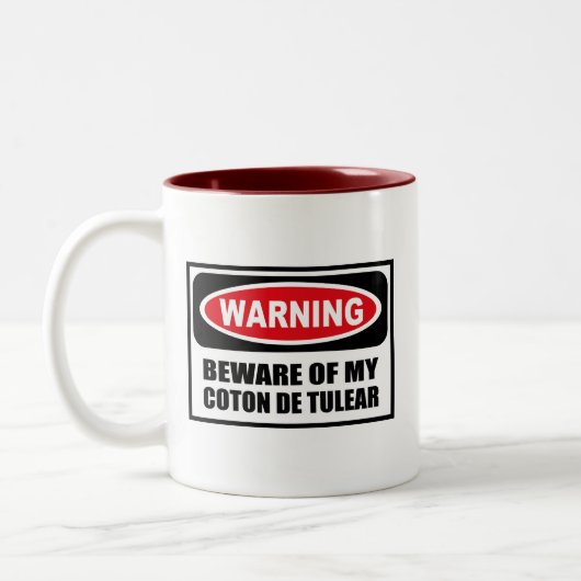 WAARSCHUWING VAN MIJN Mok COTON DE TULEAR (Links)
