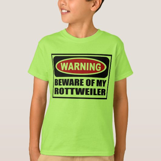 WAARSCHUWING VAN MIJN ROTTWEILER Kind T-Shirt (Voorkant)