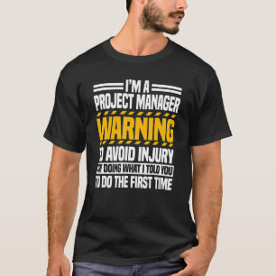 Waarschuwing van projectmanager-medewerker om I te T-shirt