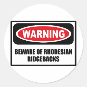 WAARSCHUWING VAN RHODESIAN RIDGEBACKS Sticker