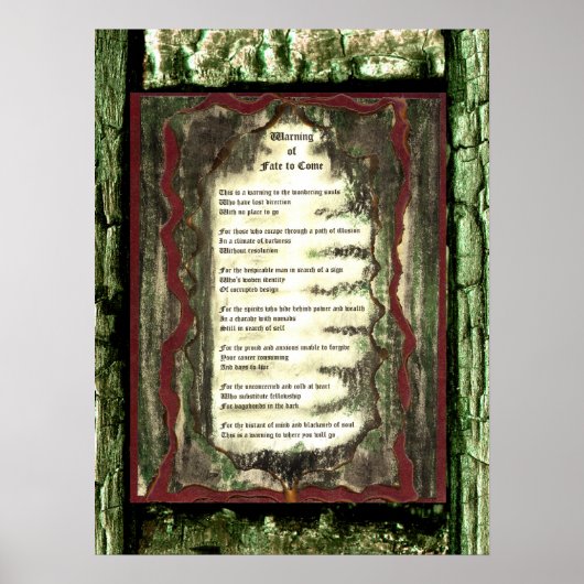 Waarschuwing van te verwachten lot poster (Voorkant)