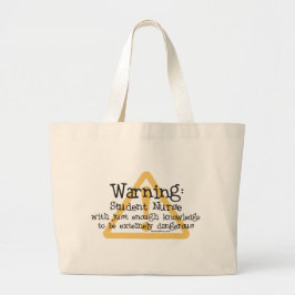 Waarschuwing van verpleegster grote tote bag