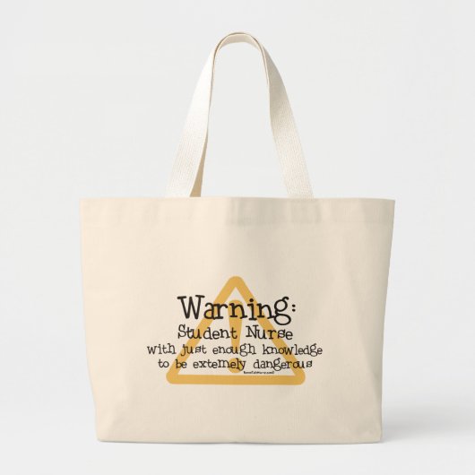 Waarschuwing van verpleegster grote tote bag (Voorkant)