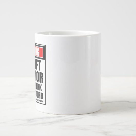 Waarschuwing van vorkheftruckexploitant op het wer grote koffiekop (Voorkant)